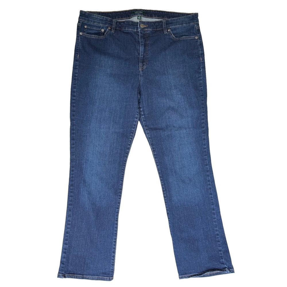 Ralph Lauren Jeans Womens 16 Blue Denim Premiere Straight High Rise 37x28.5